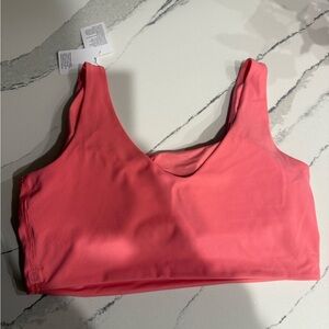 Lululemon Athletica Coral Sports Bra L/XL scoop and square